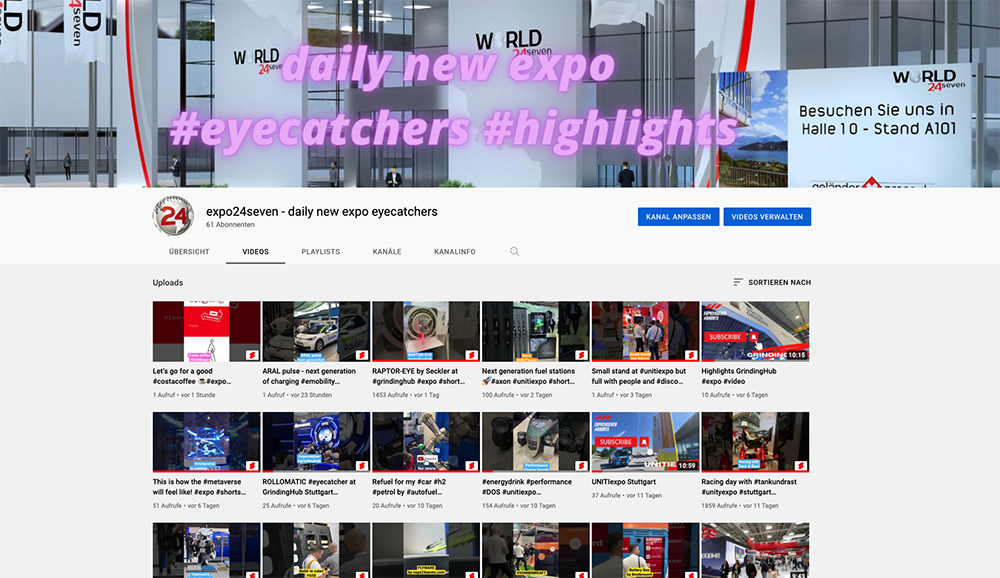 expo24seven is the biggest youtube channel for expo exhibitions and tradefairs