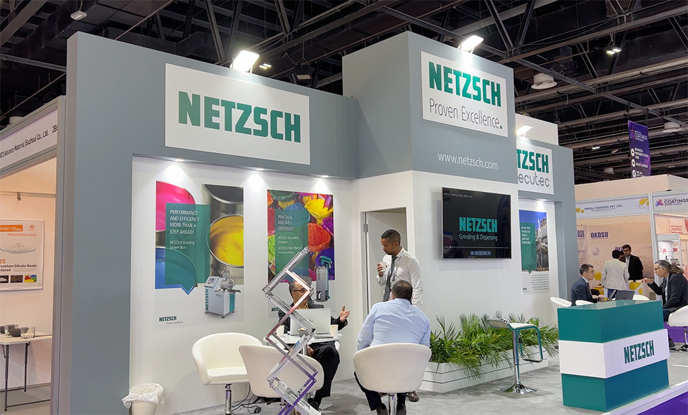messestand der firma Netzsch auf der MECS in Dubai 2022